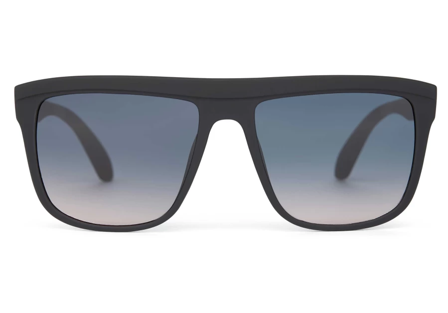 TOMS Matte Black & Aqua Blush Gradient Traveler Sunglasses – Jett Style UV Protection