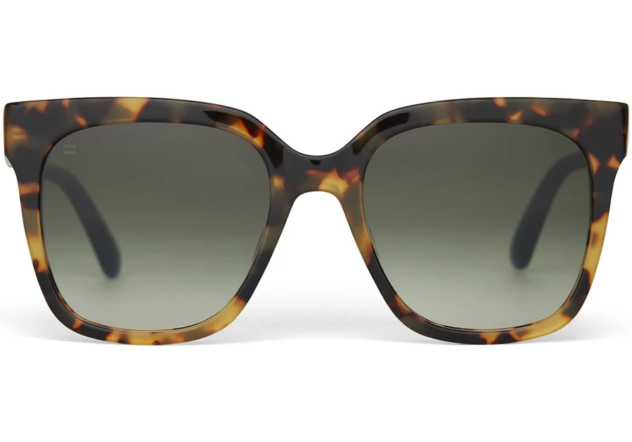 TOMS Blonde Tortoise - Deep Olive Gradient Handcrafted Sunglasses | Natasha Style
