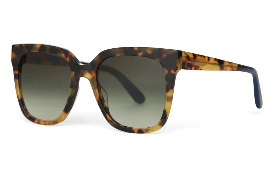 TOMS Blonde Tortoise - Deep Olive Gradient Handcrafted Sunglasses | Natasha Style