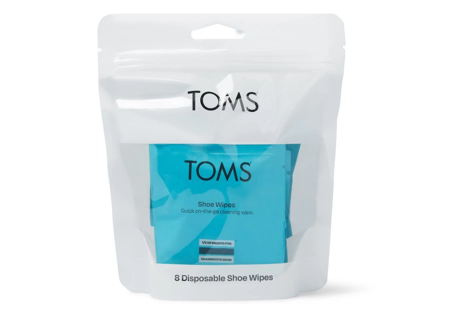 TOMS White Shoe Cleaning Wipes - 8 Pack | Gentle & Effective Shoe Care