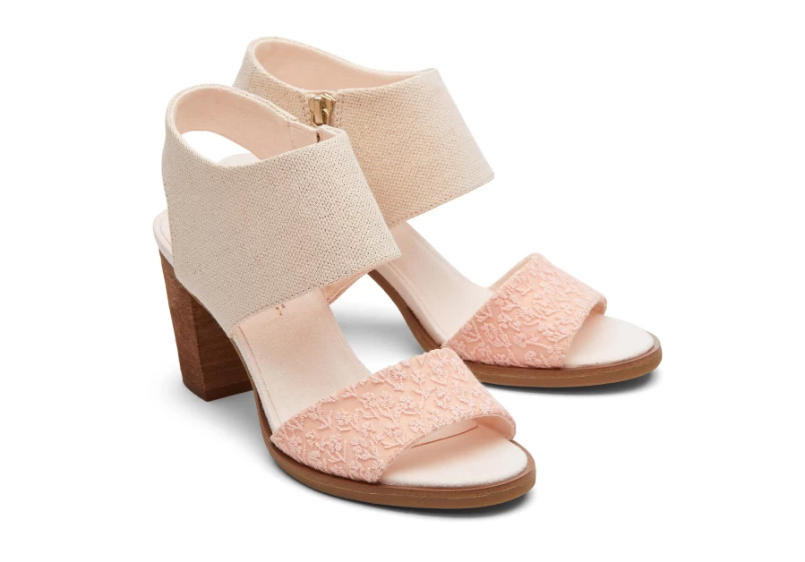 TOMS Women's Majorca Cutout Sandals in Metallic Dusty Peach | Comfortable & Stylish Summer Footwear