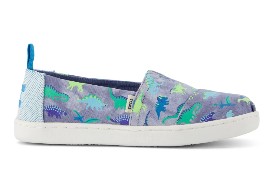 TOMS Youth Alpargata Kids Shoes - Dino Print Casual Comfortable Slip-Ons