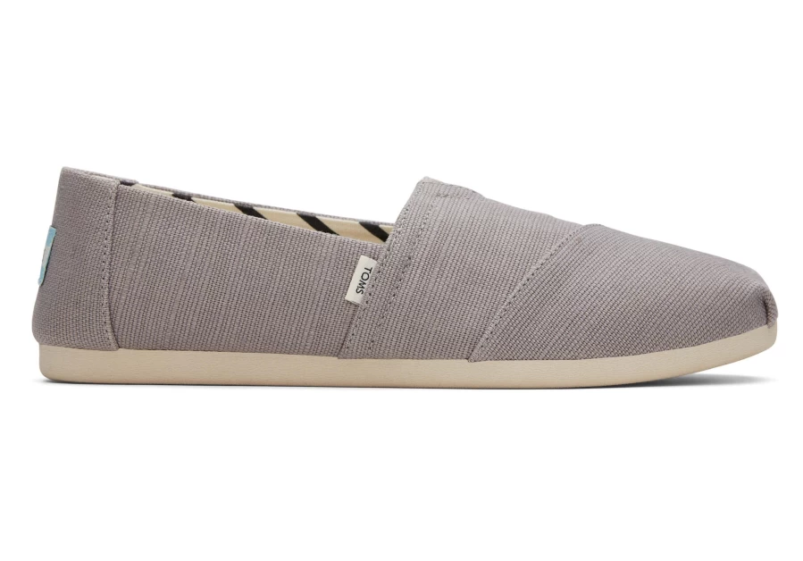 TOMS Alpargata Morning Dove Wide Width Canvas Slip-On Shoes Heritage Collection