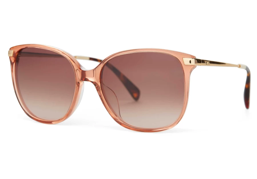 TOMS Handcrafted Sunglasses in Apricot Crystal/Gold/Brown Gradient – Sandela 201 Style
