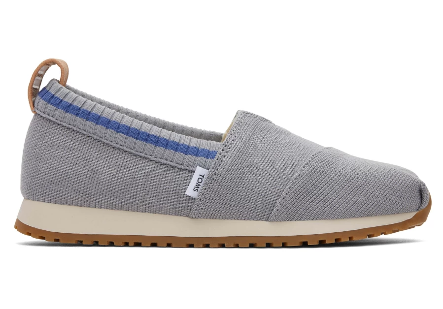 TOMS Shadow Grey Heritage Canvas Youth Sneakers for Kids