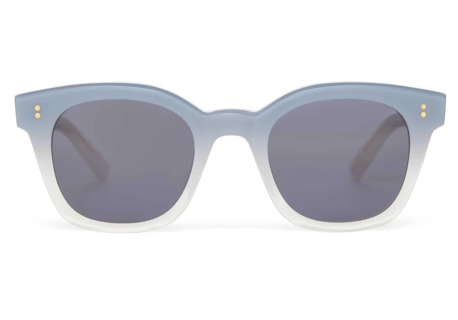 TOMS Rome Handcrafted Sunglasses - Blue Fade/Grey Lens, Chalky Blue Frame