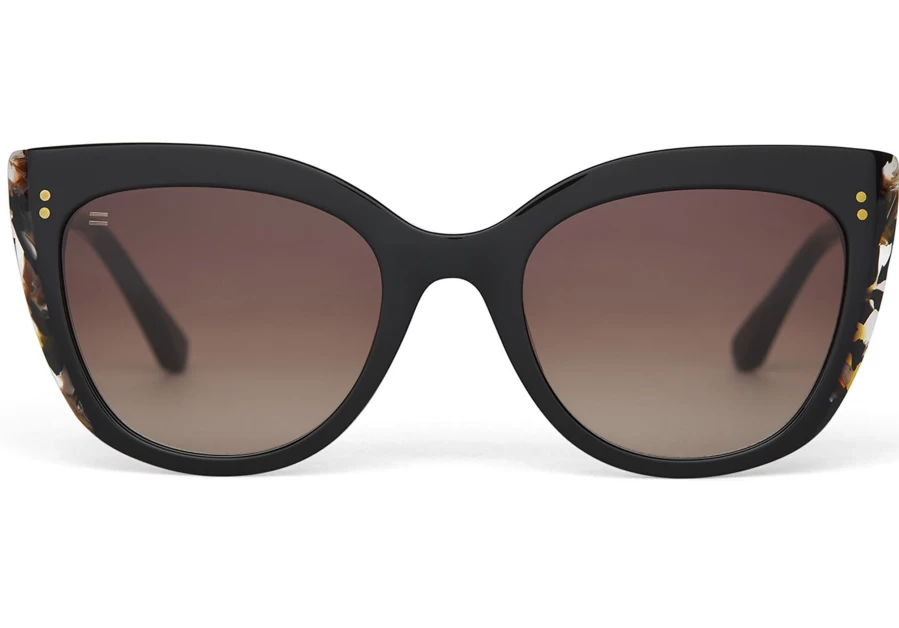TOMS Sophia Honey Multi Handcrafted Sunglasses - Gold & Brown Gradient Laminated Lenses