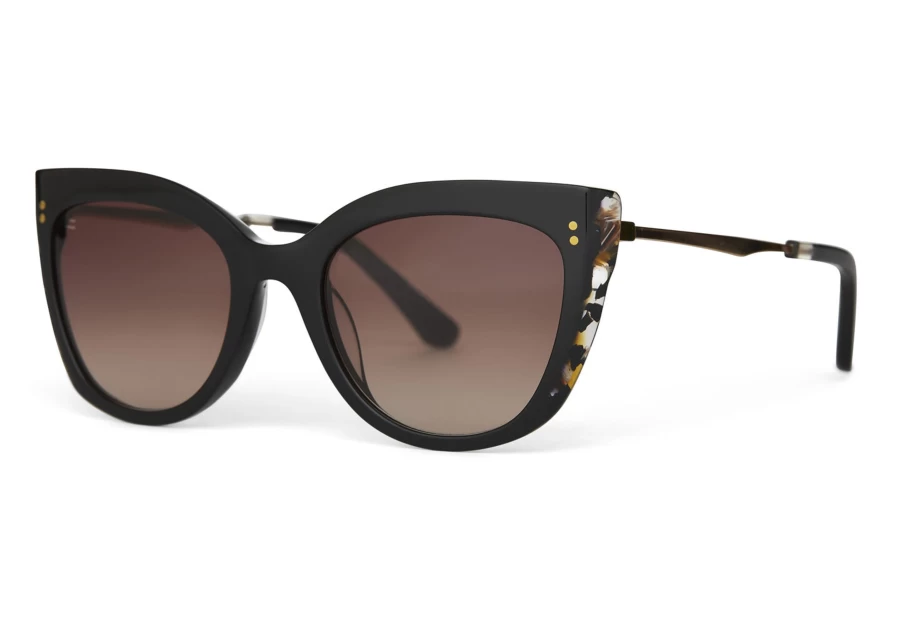 TOMS Sophia Honey Multi Handcrafted Sunglasses - Gold & Brown Gradient Laminated Lenses