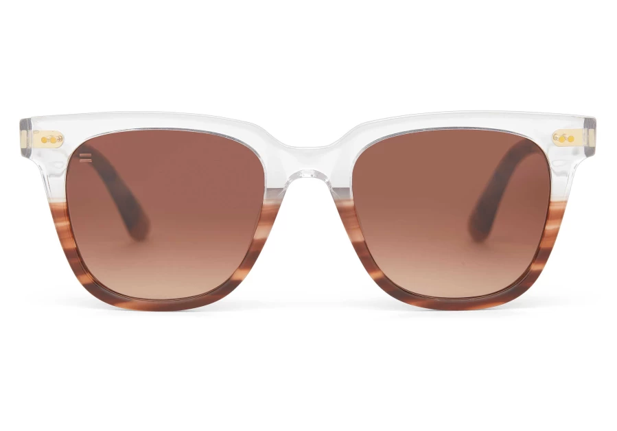 TOMS Handcrafted Memphis 301 Sunglasses in Mocha Fade Brown Gradient Lens