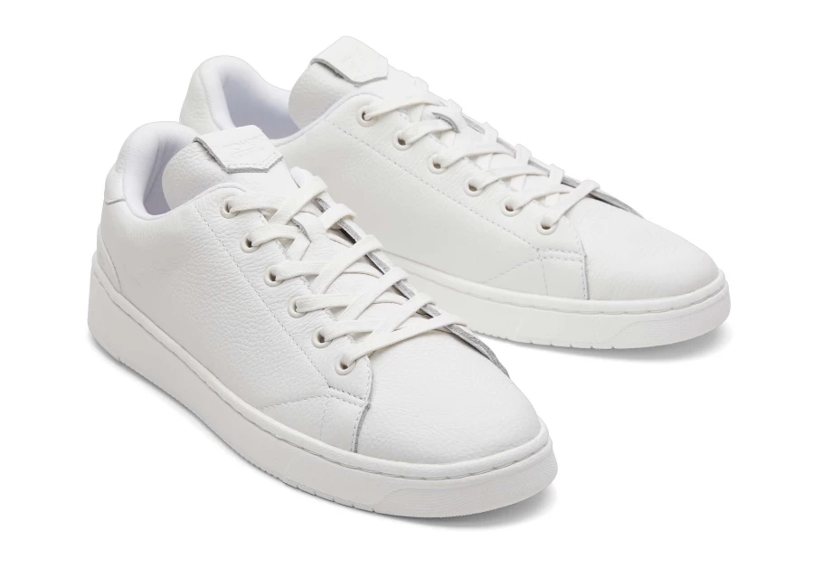TOMS Trvl Lite Bright White Leather Lace-Up Sneakers for Men and Women