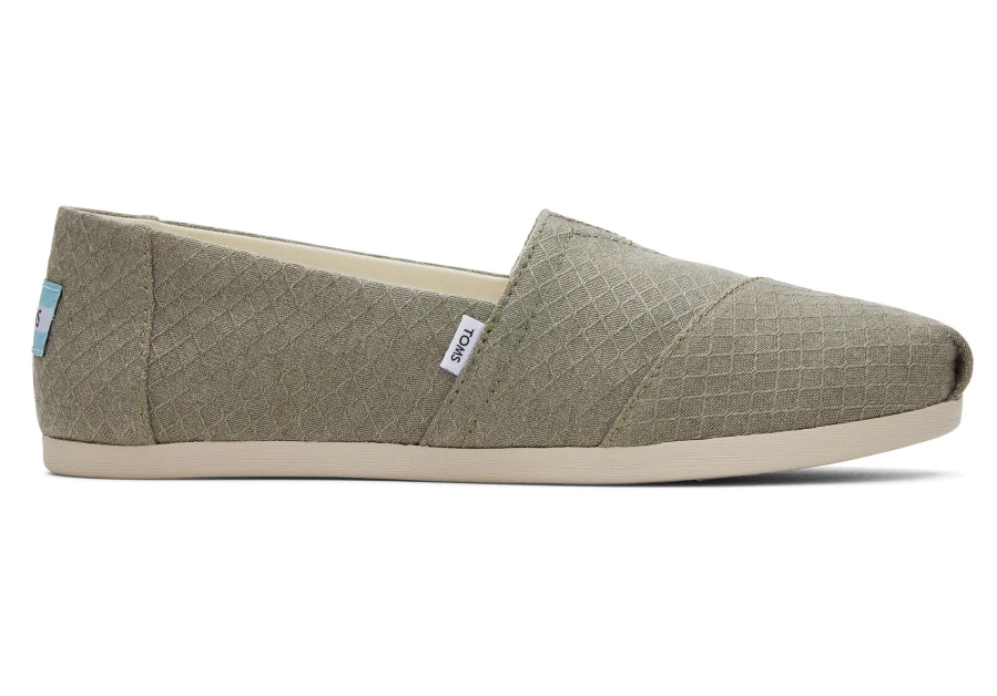 TOMS Alpargata Shoes for Women - Vetiver Diamond Texture Espadrille Sandals