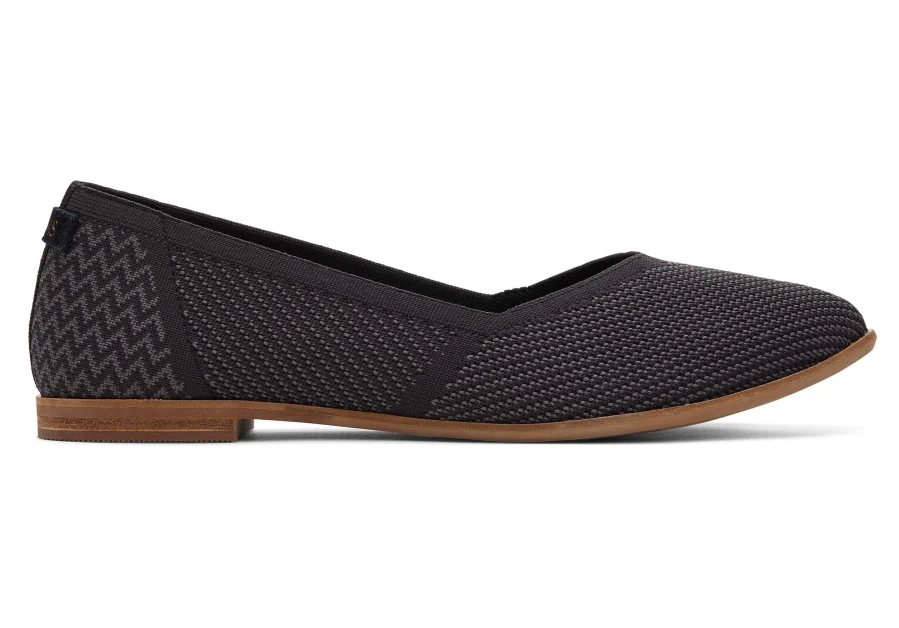 TOMS Black Jutti Neat Knit Flat Shoes for Women - Comfortable & Stylish Loafers