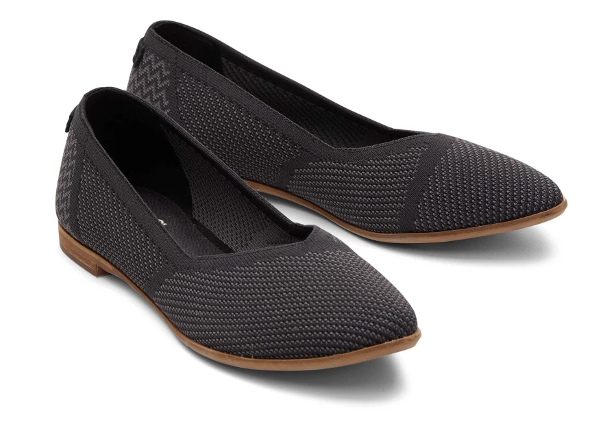 TOMS Black Jutti Neat Knit Flat Shoes for Women - Comfortable & Stylish Loafers