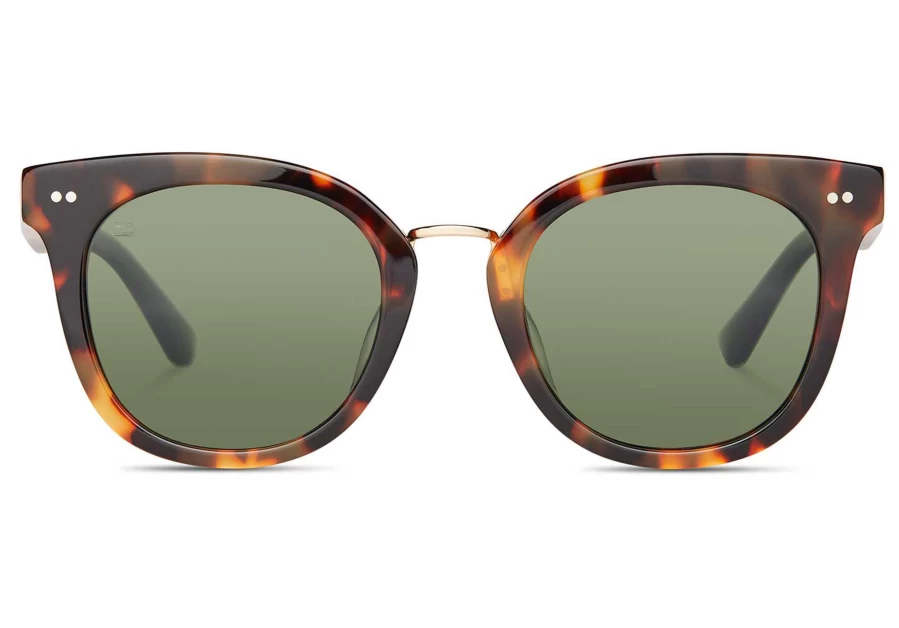 TOMS Cecilia Blonde Tortoise & Shiny Gold Sunglasses – Stylish & Lightweight