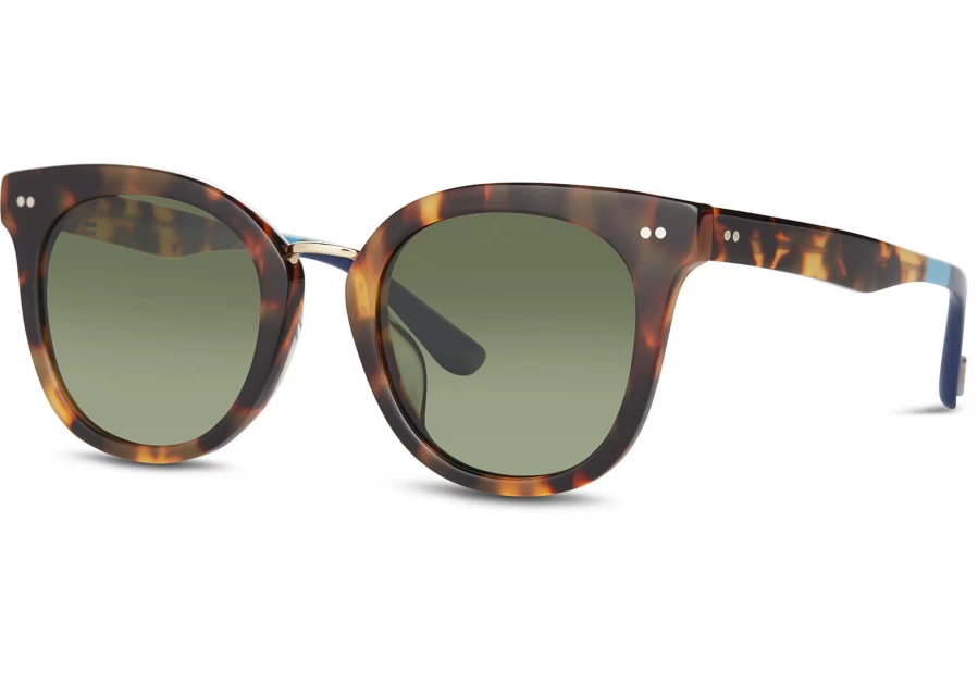 TOMS Cecilia Blonde Tortoise & Shiny Gold Sunglasses – Stylish & Lightweight