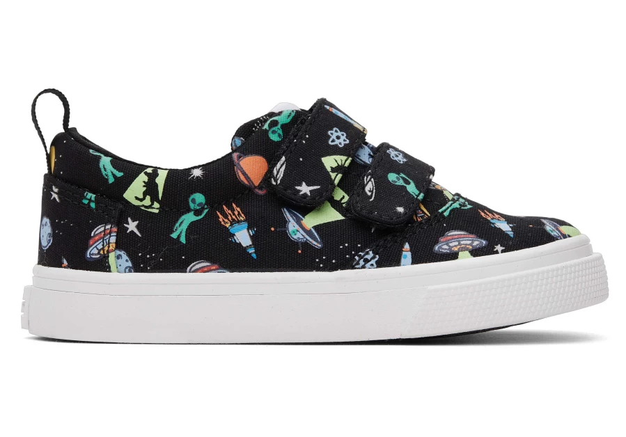 TOMS Alien Print Double Strap Toddler Sneakers for Boys and Girls