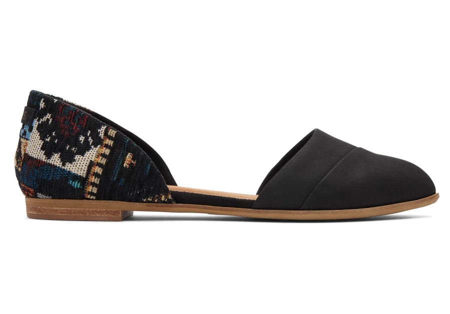 TOMS Black Global Jutti D'Orsay Woven Flat Shoes for Women