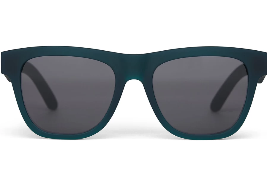 TOMS Dalston Matte Deep Forest Sunglasses – Traveler Aviator Style with Dark Grey Lenses