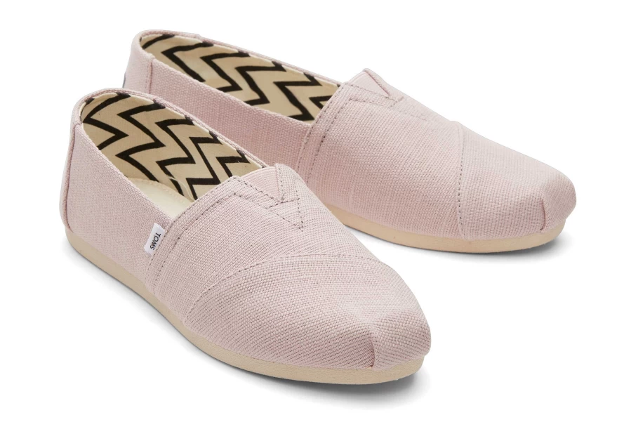 TOMS Alpargata Heritage Canvas Slip-On Shoes in Ballet Pink | Comfortable & Stylish
