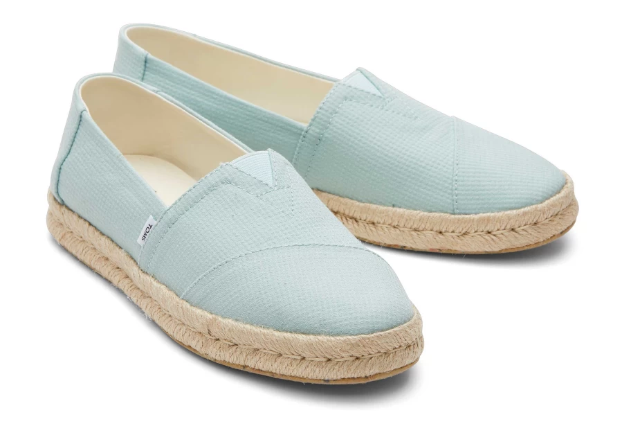 TOMS Alpargata Rope 2.0 Espadrilles in Light Mint - Soft Blue Casual Shoes
