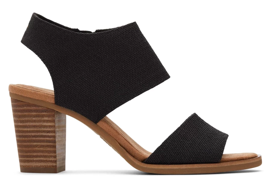 TOMS Black Majorca Cutout Heeled Sandals for Women - Stylish Comfort Footwear