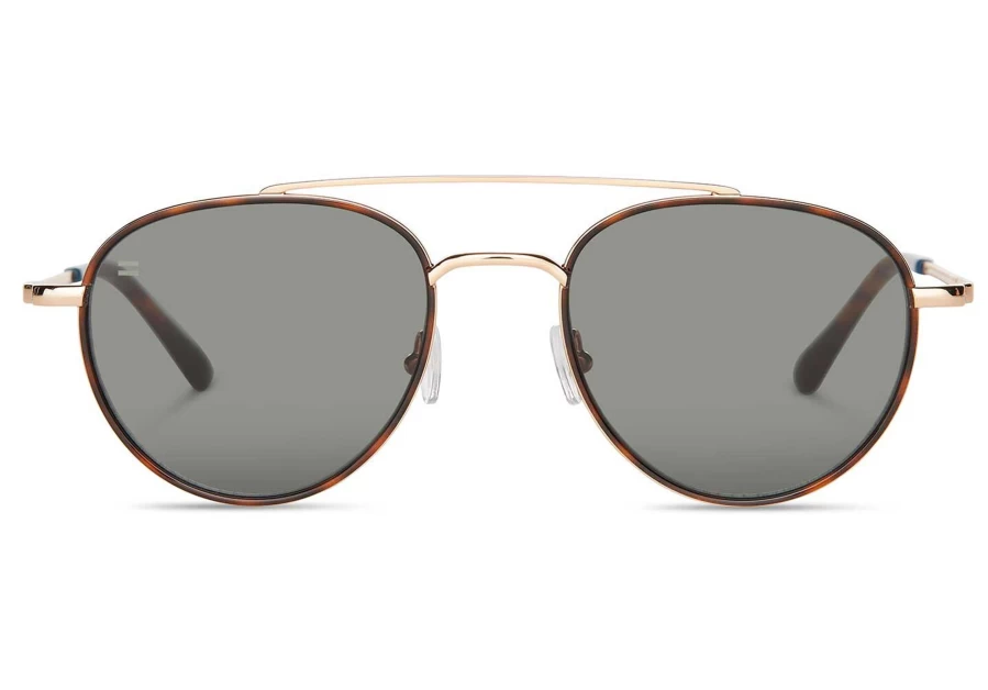 TOMS Yellow Gold Tort Windsor Sunglasses - Cairo Style for Men & Women