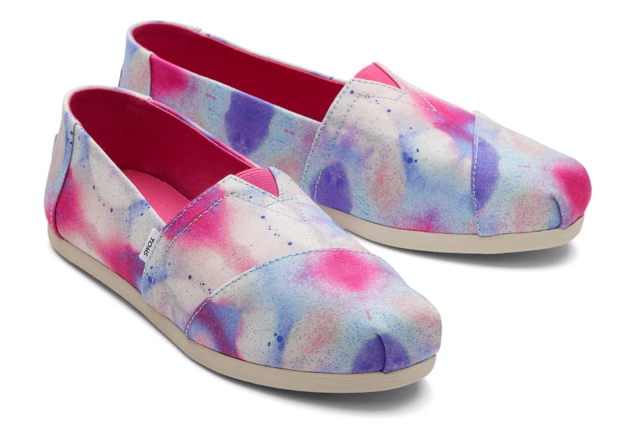 TOMS Alpargata Botanical Slip-On Shoes in Multi Blue | Comfortable & Stylish