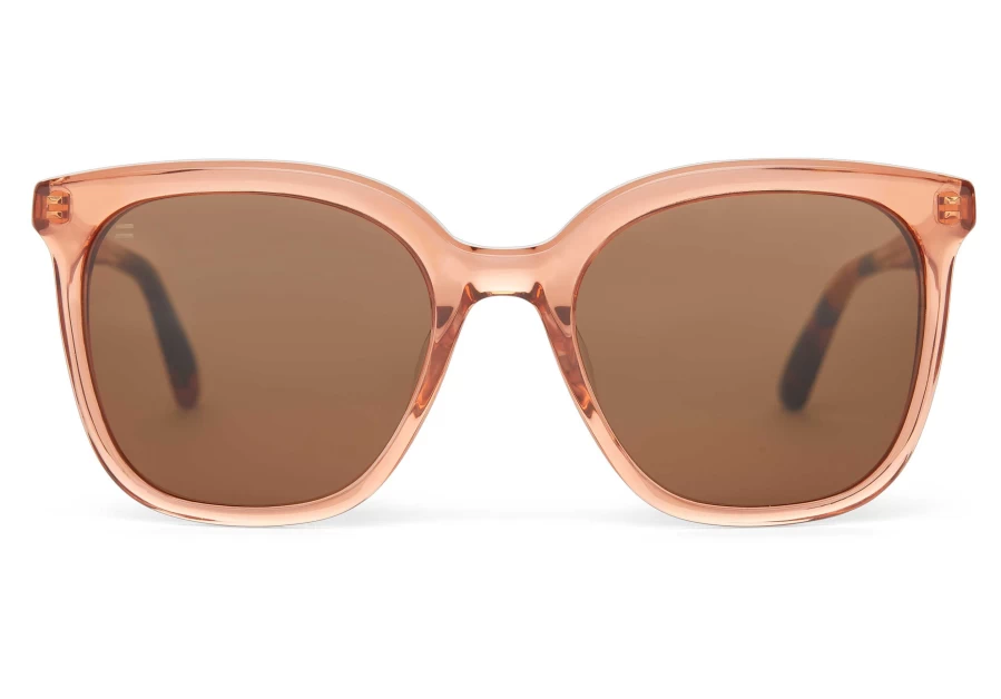 TOMS Apricot Crystal Brown Handcrafted Sunglasses – Charmaine Vintage Style
