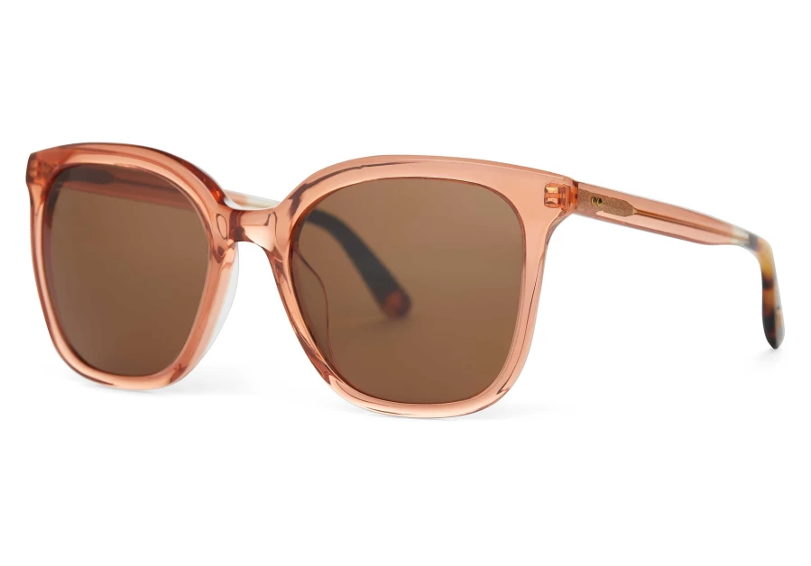 TOMS Apricot Crystal Brown Handcrafted Sunglasses – Charmaine Vintage Style