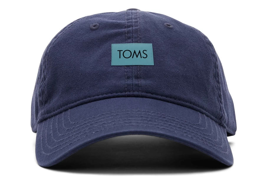 TOMS Navy Blue Embroidered Logo Dad Hat for Men and Women