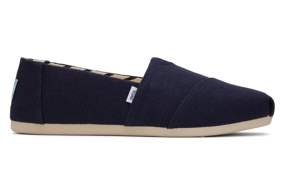 TOMS Alpargata Heritage Canvas Slip-On Shoes in Navy | Comfortable & Stylish