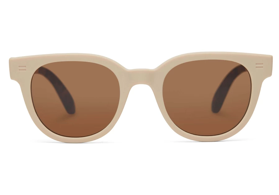 TOMS Taupe & Brown Rhodes Oatmilk Traveler Sunglasses – Stylish & Sustainable Eyewear