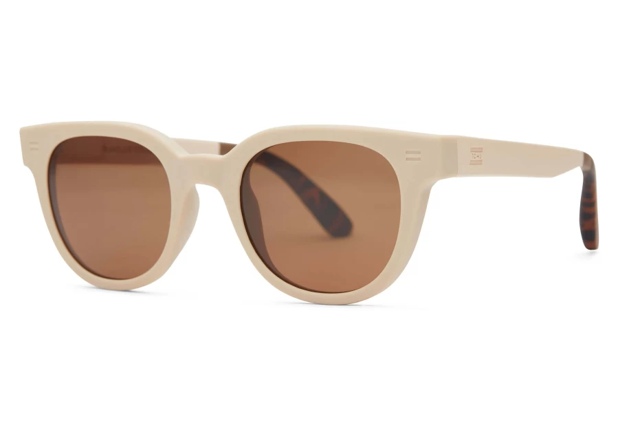 TOMS Taupe & Brown Rhodes Oatmilk Traveler Sunglasses – Stylish & Sustainable Eyewear