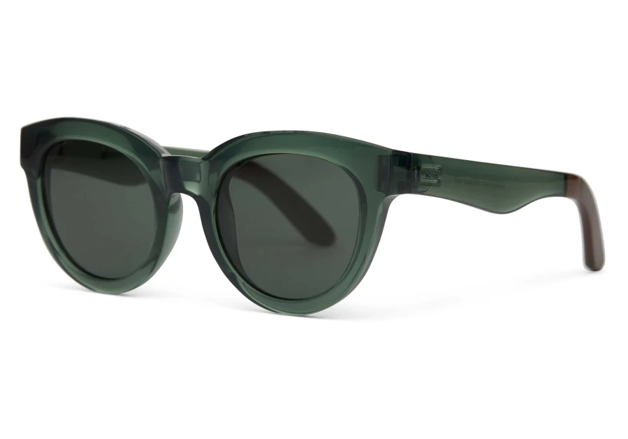 TOMS Florentin Spruce Traveler Sunglasses - Spruce Crystal Green Grey Polarized Aviator Style