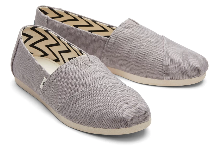TOMS Alpargata Morning Dove Wide Width Heritage Canvas Slip-On Shoes
