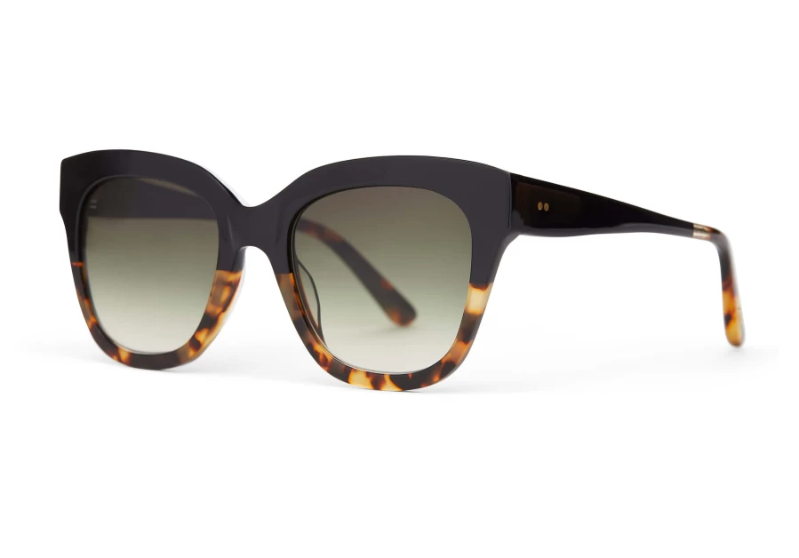 TOMS Handcrafted Sloane Sunglasses in Black Tort Fade - Premium Tortoise Shell Design