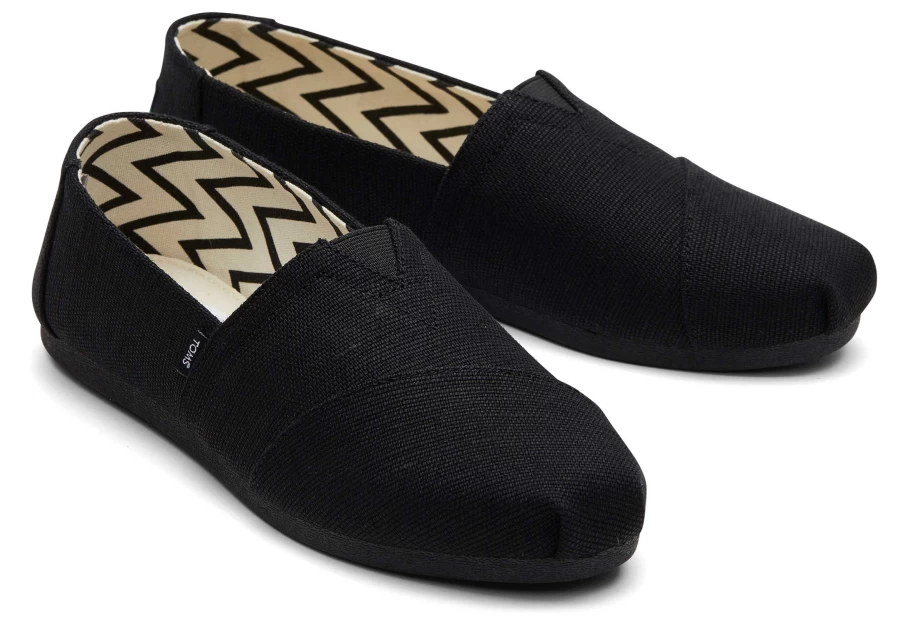 TOMS Alpargata All Black Heritage Canvas Shoes - Black/Black