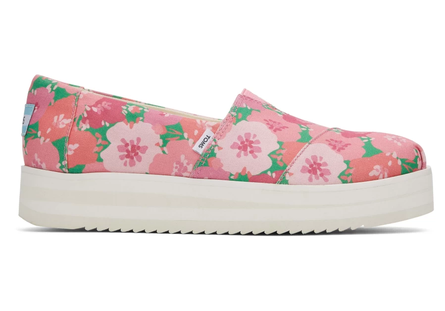 TOMS Pink Alpargata Midform Espadrille Women's Comfortable Slip-On Shoes