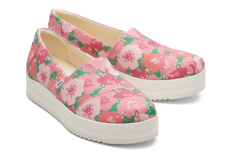 TOMS Pink Alpargata Midform Espadrille Women's Comfortable Slip-On Shoes