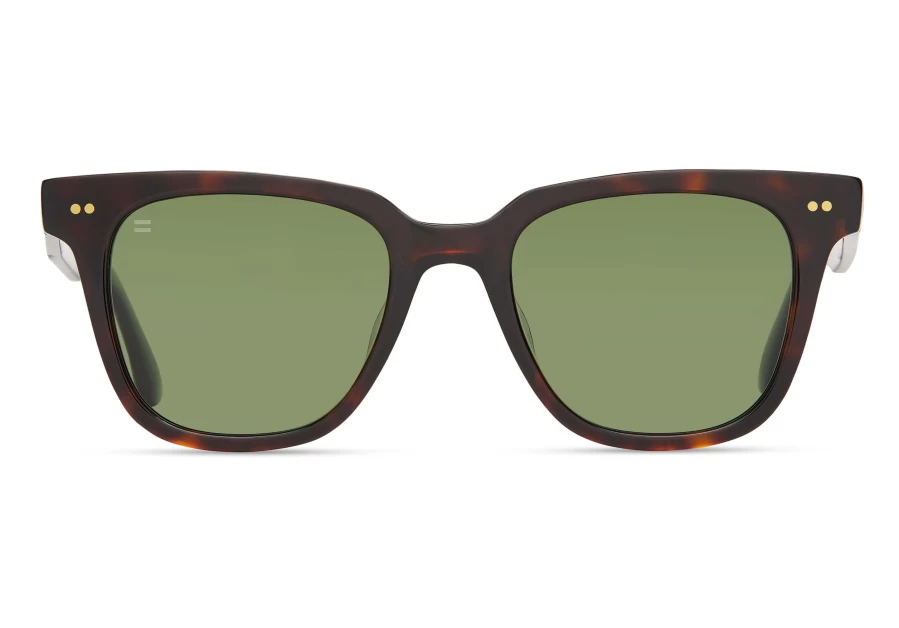 TOMS Dark Tortoise Polarized Handcrafted Memphis 301 Sunglasses for Men & Women