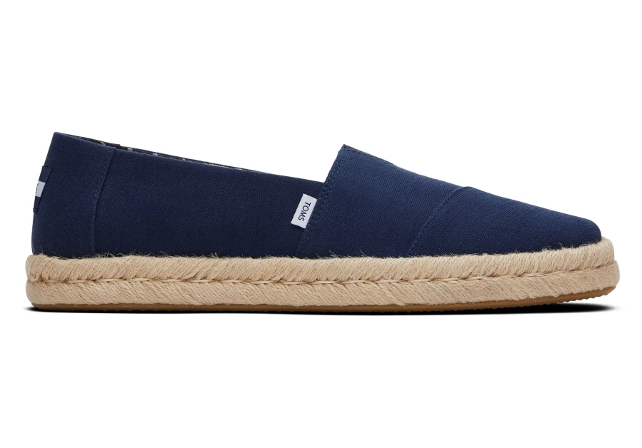 TOMS Navy Alpargata Recycled Cotton Rope 2.0 Espadrille Shoes for Men & Women