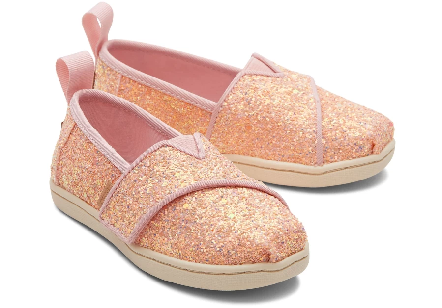 TOMS Pink Glitter Alpargata Shoes for Toddlers - Comfortable & Stylish Kids' Footwear
