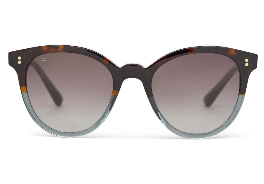TOMS Handcrafted Tortoise Ocean Grey Fade-Grey Gradient Sunglasses | Aaryn Collection