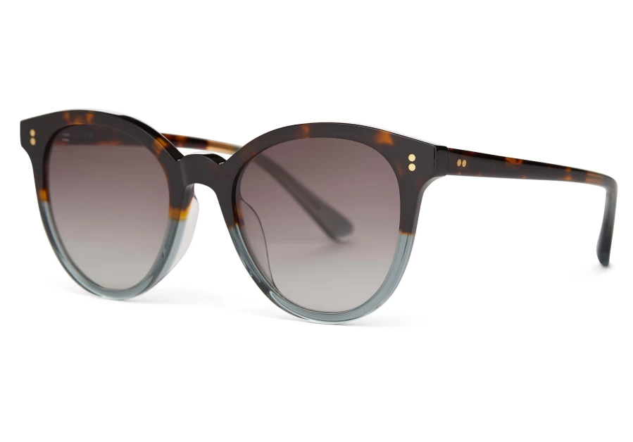 TOMS Handcrafted Tortoise Ocean Grey Fade-Grey Gradient Sunglasses | Aaryn Collection