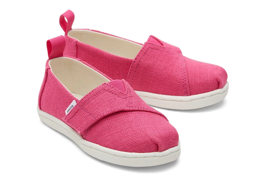 TOMS Fuchsia Alpargata Heritage Canvas Toddler Shoes for Girls and Boys