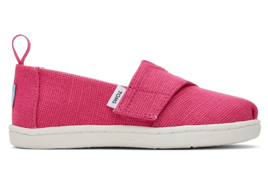 TOMS Fuchsia Alpargata Heritage Canvas Toddler Shoes for Girls and Boys