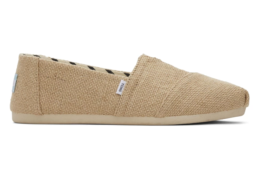 TOMS Natural Undyed Wide Alpargata Canvas Shoes - Heritage Style Comfort Footwear
