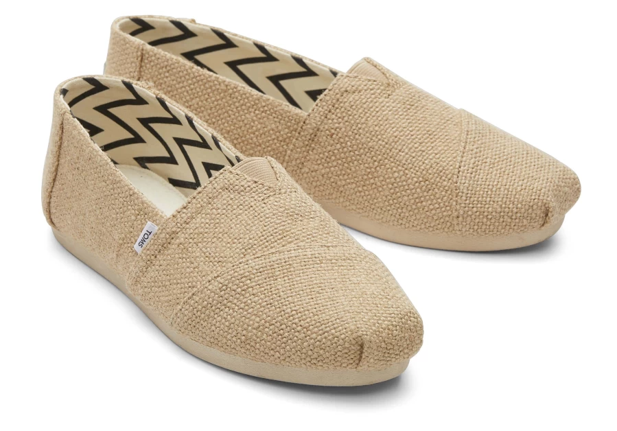 TOMS Natural Undyed Wide Alpargata Canvas Shoes - Heritage Style Comfort Footwear