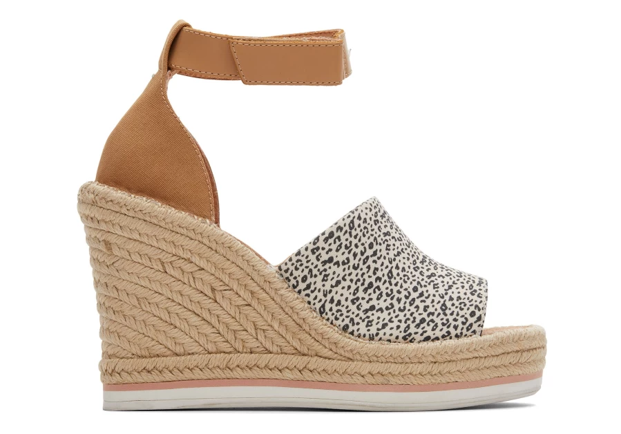 TOMS Marisol Wedge Heel in Natural Leopard - Comfortable Women's Sandals