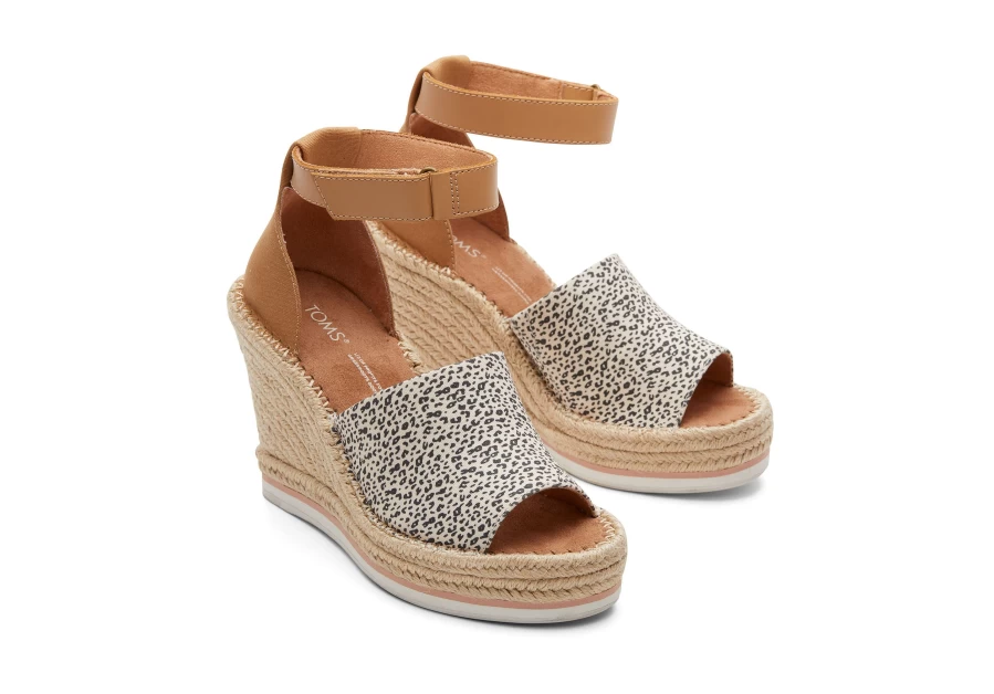 TOMS Marisol Wedge Heel in Natural Leopard - Comfortable Women's Sandals